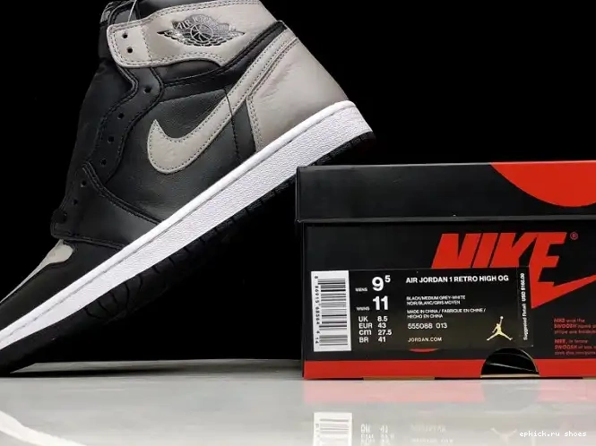 Rep High Air OG Black Grey 555088-013 Retro Jordan 1 Shadow 0323